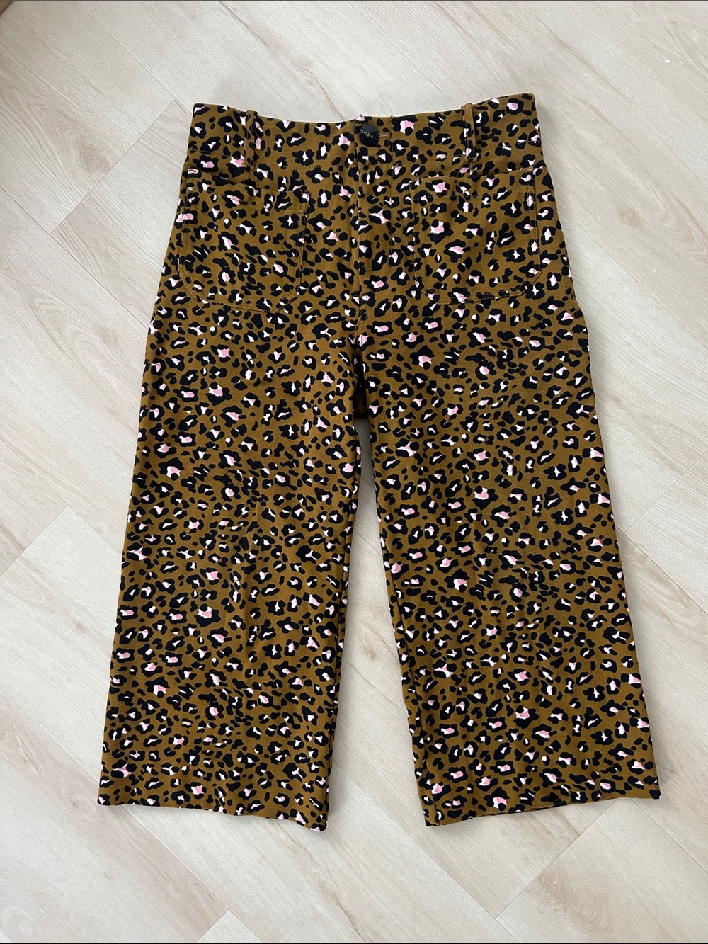 Anthropologie Maeve Colette Pants | Leopard-Print Wide-Leg in Brown and Pink